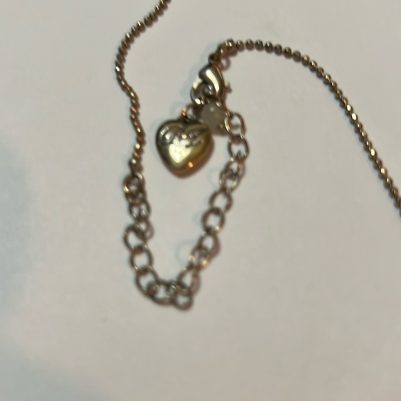 Betsy Johnson heart love Crystal necklace - Picture 2 of 3